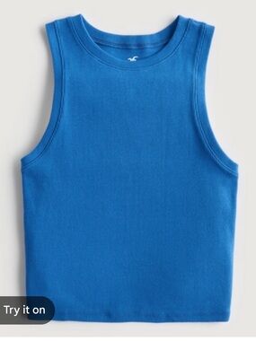 Hollister Bright Blue Ribbed Tank Top